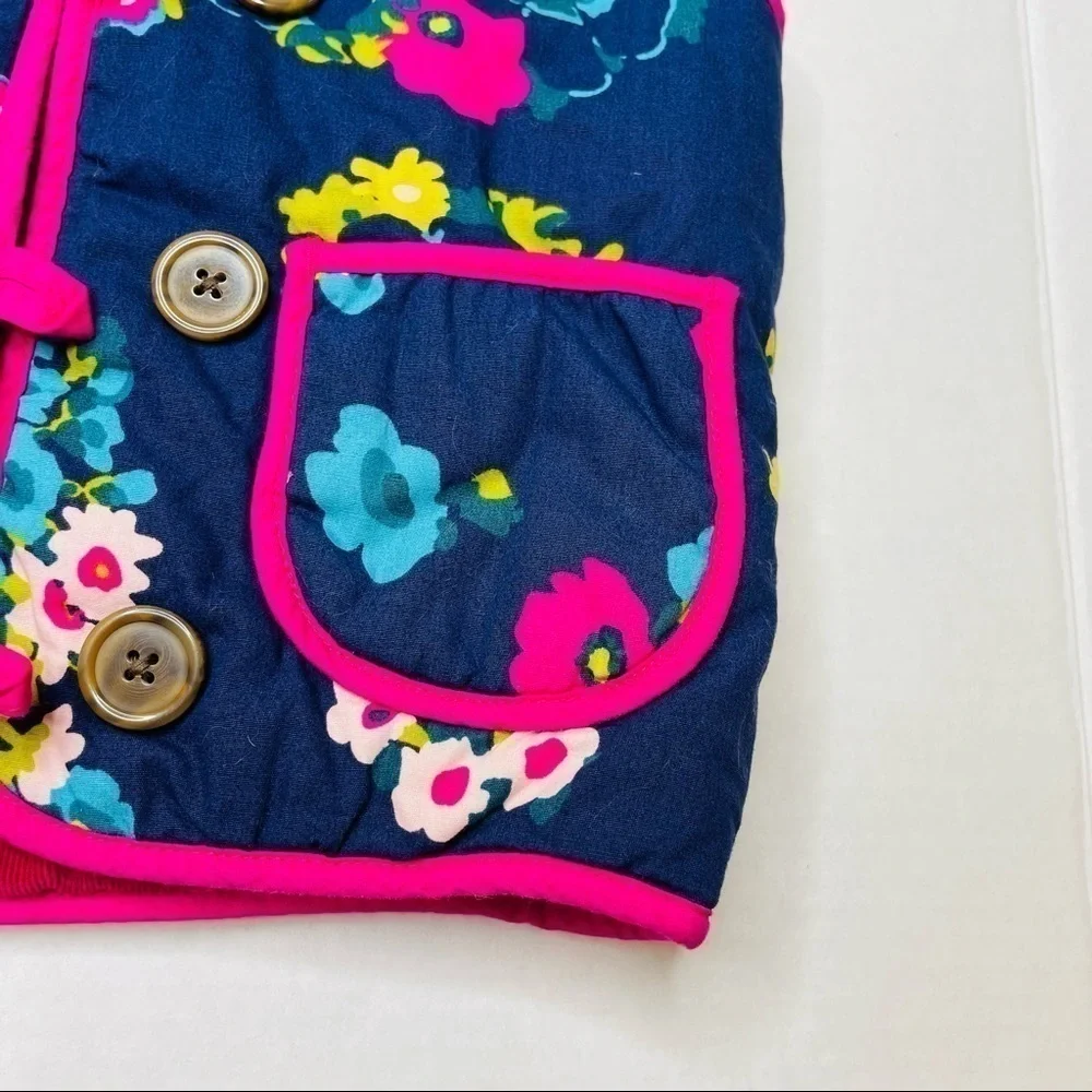 Genuine Kids By Oshkosh B’Gosh Flower Hooded Reversible Vest